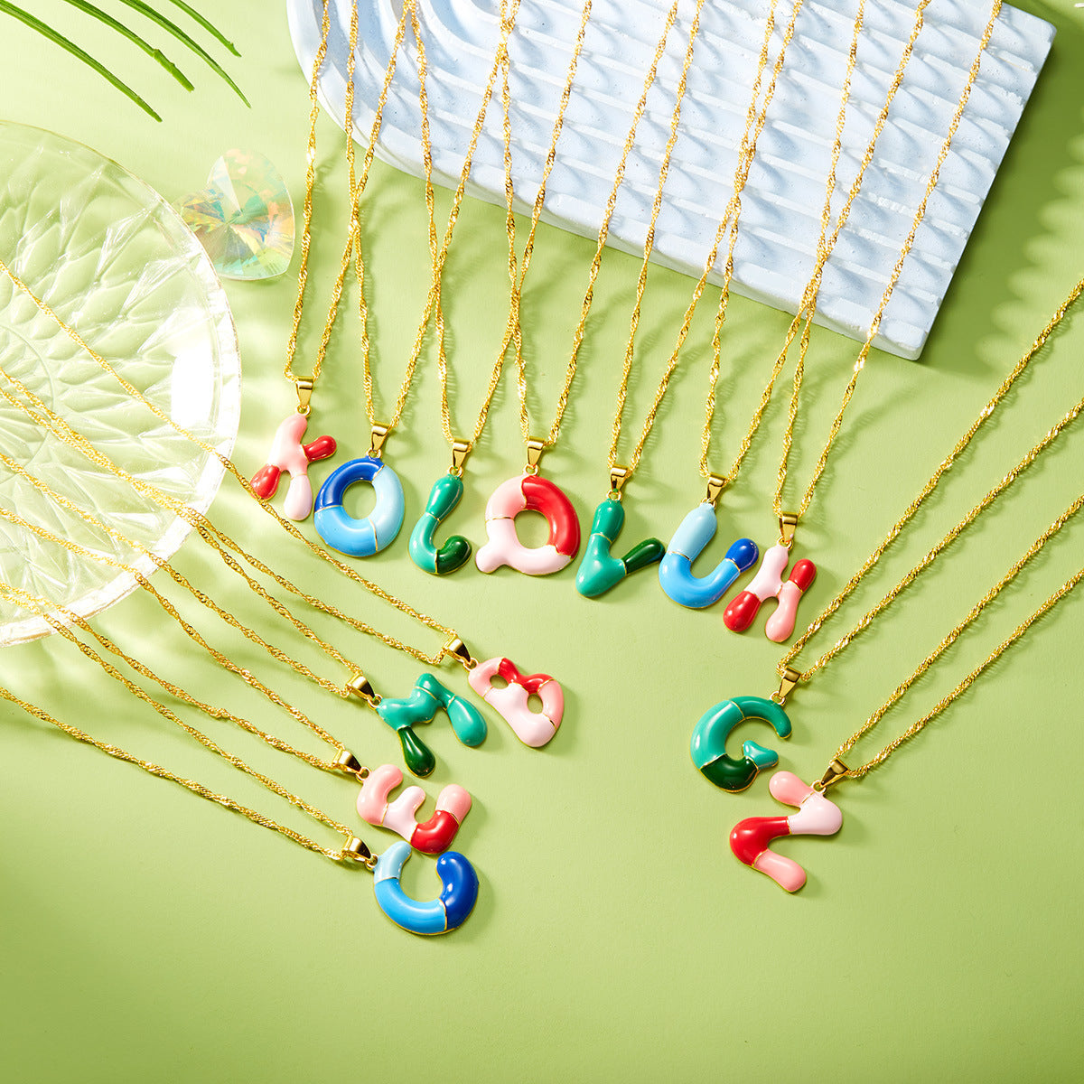 Jewelry Epoxy Bubble Dopamine Letter English Necklaces