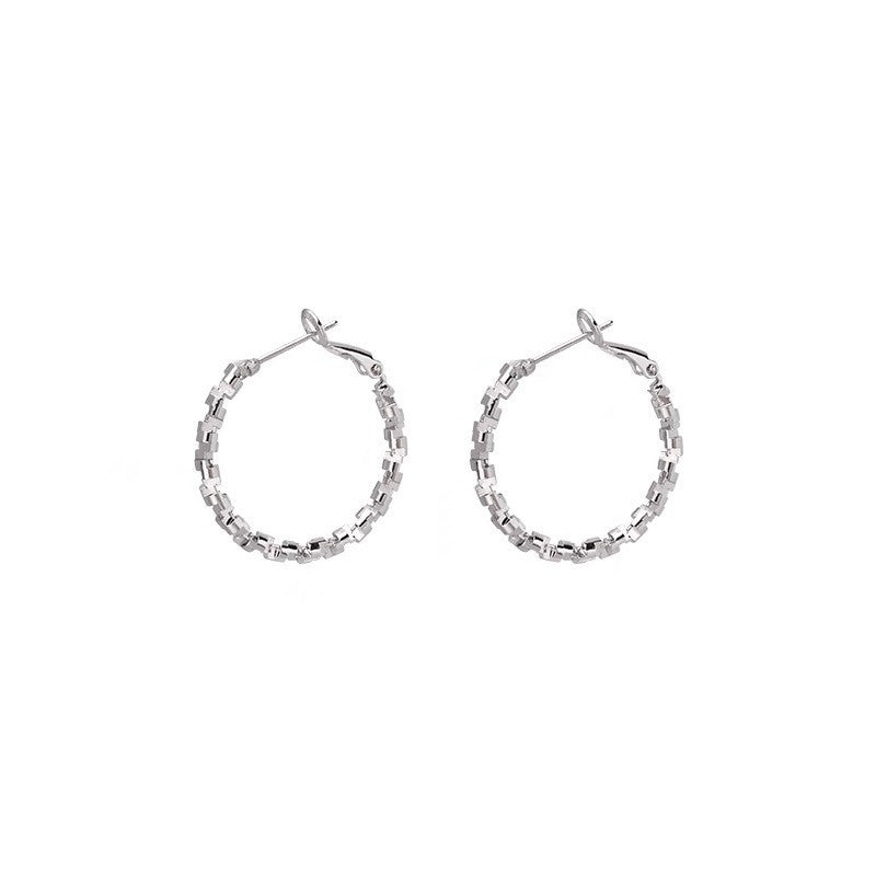 Women's Pieces Of Sier Round Niche High-grade Ear Earrings