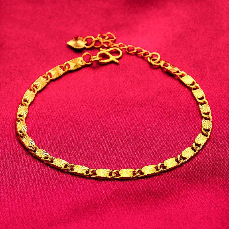 Women's Mold Simple Chopin Twist Flat Alluvial Live Bracelet