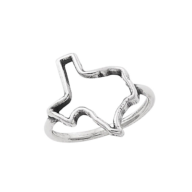 Women's & Men's Vintage African Map Hollow Geometric Rings