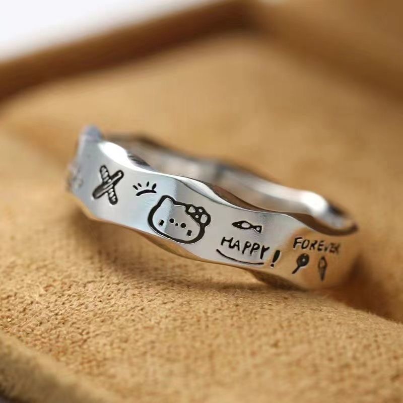 Iti Wavy Edge Adjustable Niche Line Versatile Exquisite Fashion Pacha Ring