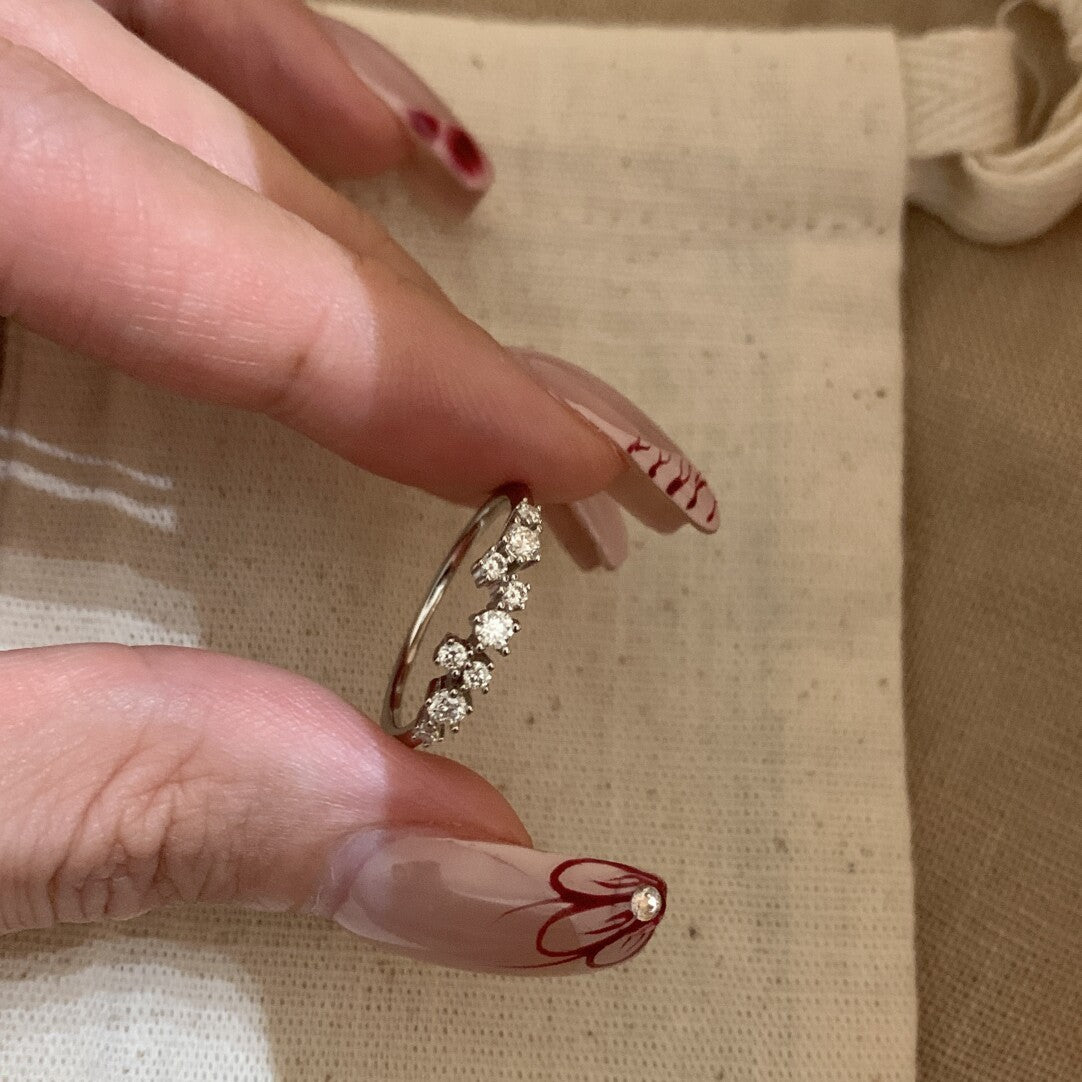 Row Diamond Minority Fashion Exquisite Versatile Rings