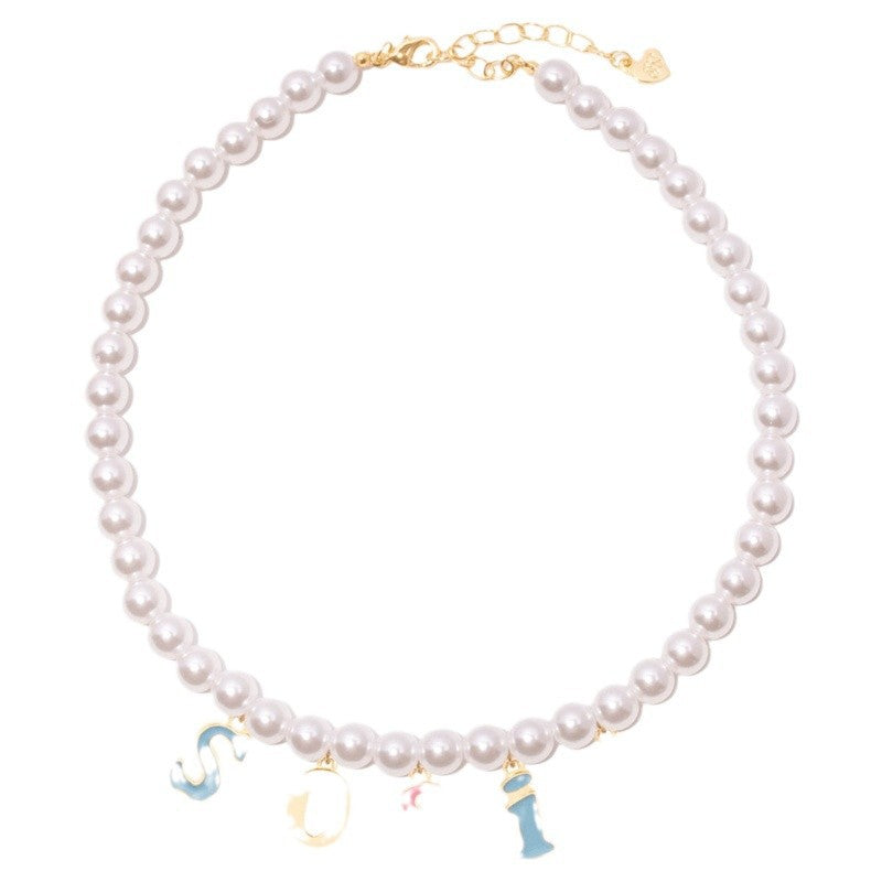 Oil Dripping Letter Can Be Random Combination Necklaces