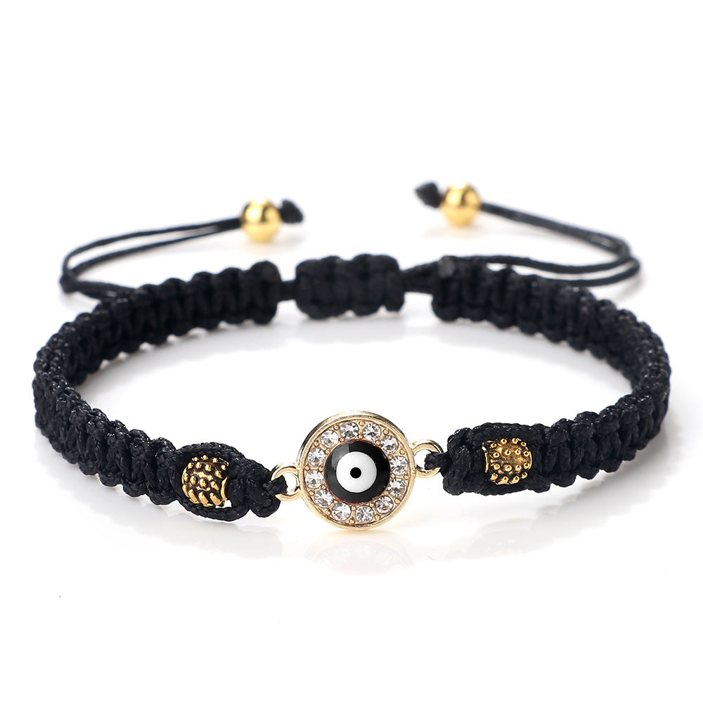 Women's & Men's Red Rope Safety Lock Devil's Eye Diamond Woven Hand Bracelet