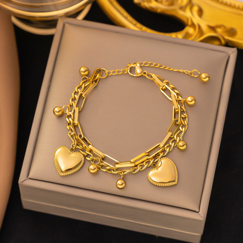 Titanium Steel Female Gold Fashion Light Luxury High Bracelets