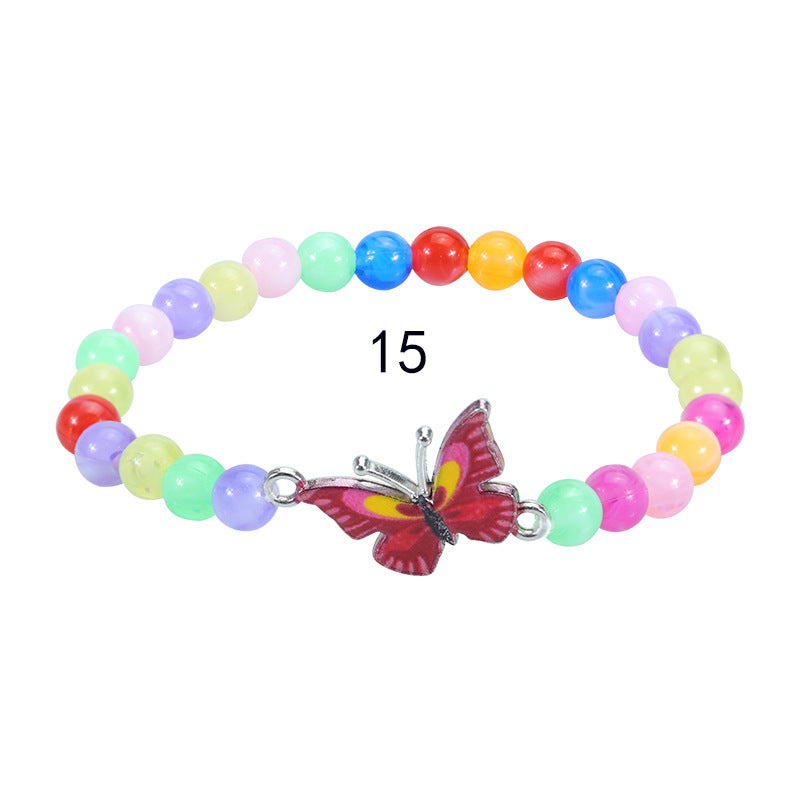 Children's Colorful Beaded Cute Butterfly Kindergarten Birthday Bracelets