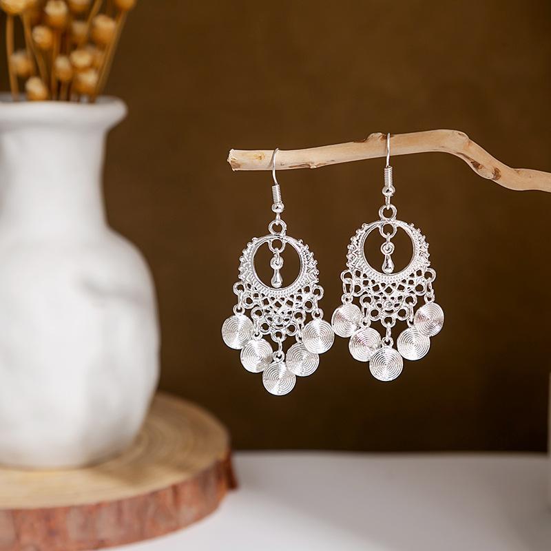 Miao Sier Personality Hollow Out Leaf-shaped Fashion Earrings