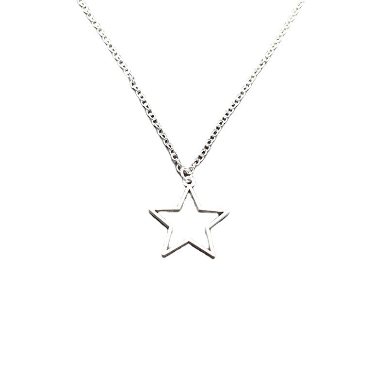 Retro Hollow Pentagram Ornament Zinc Alloy Necklaces