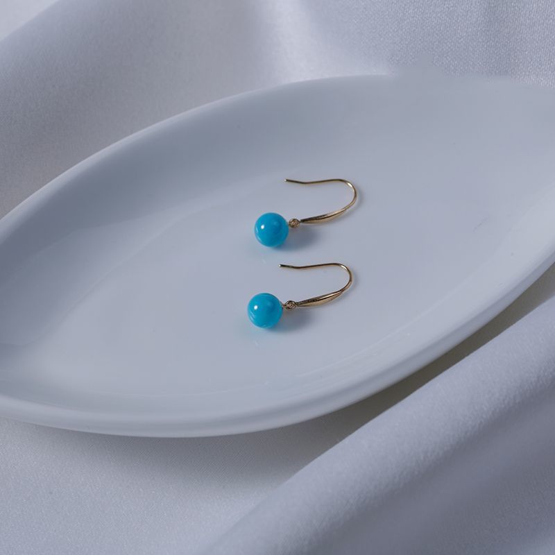 Sleeping Beauty Imitation Turquoise Eardrops Exquisite Earrings