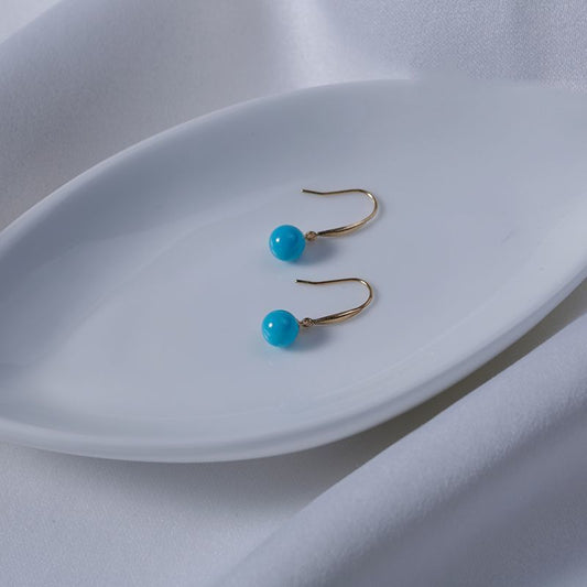 Sleeping Beauty Imitation Turquoise Eardrops Exquisite Earrings