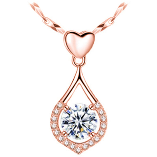 Fashion Sier Love Water Drop Tender Pendants