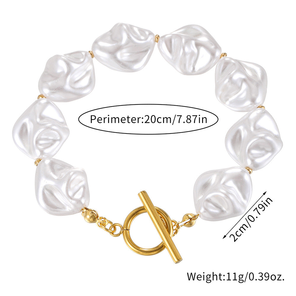 Irregular Imitation Pearl Buckle French Fashion Bracelets