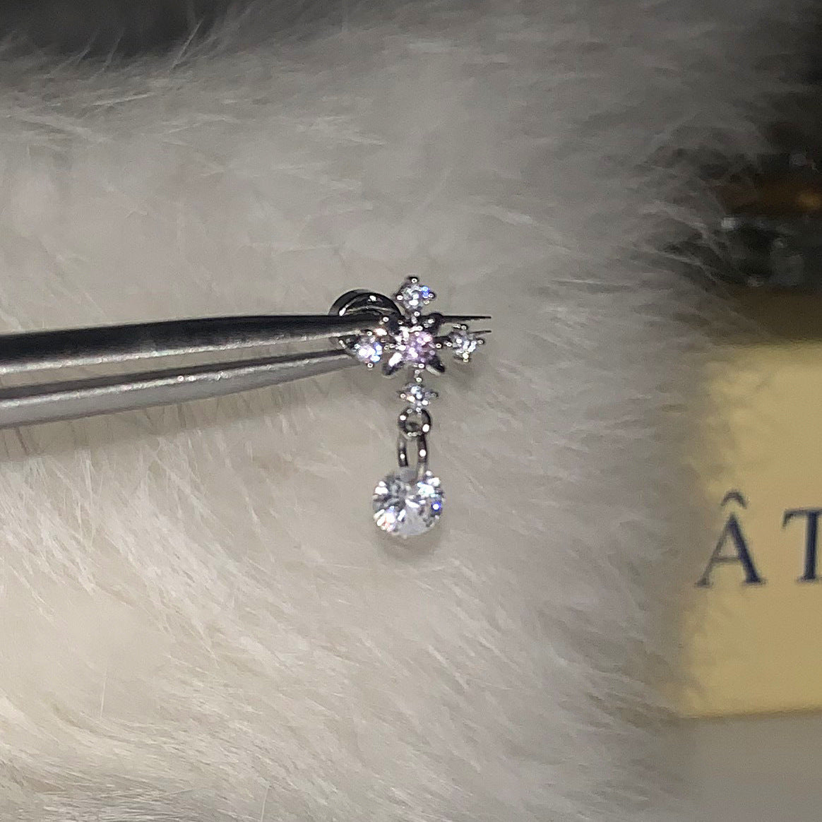 Full Diamond Snowflake Ear Bone Small Stud Earrings