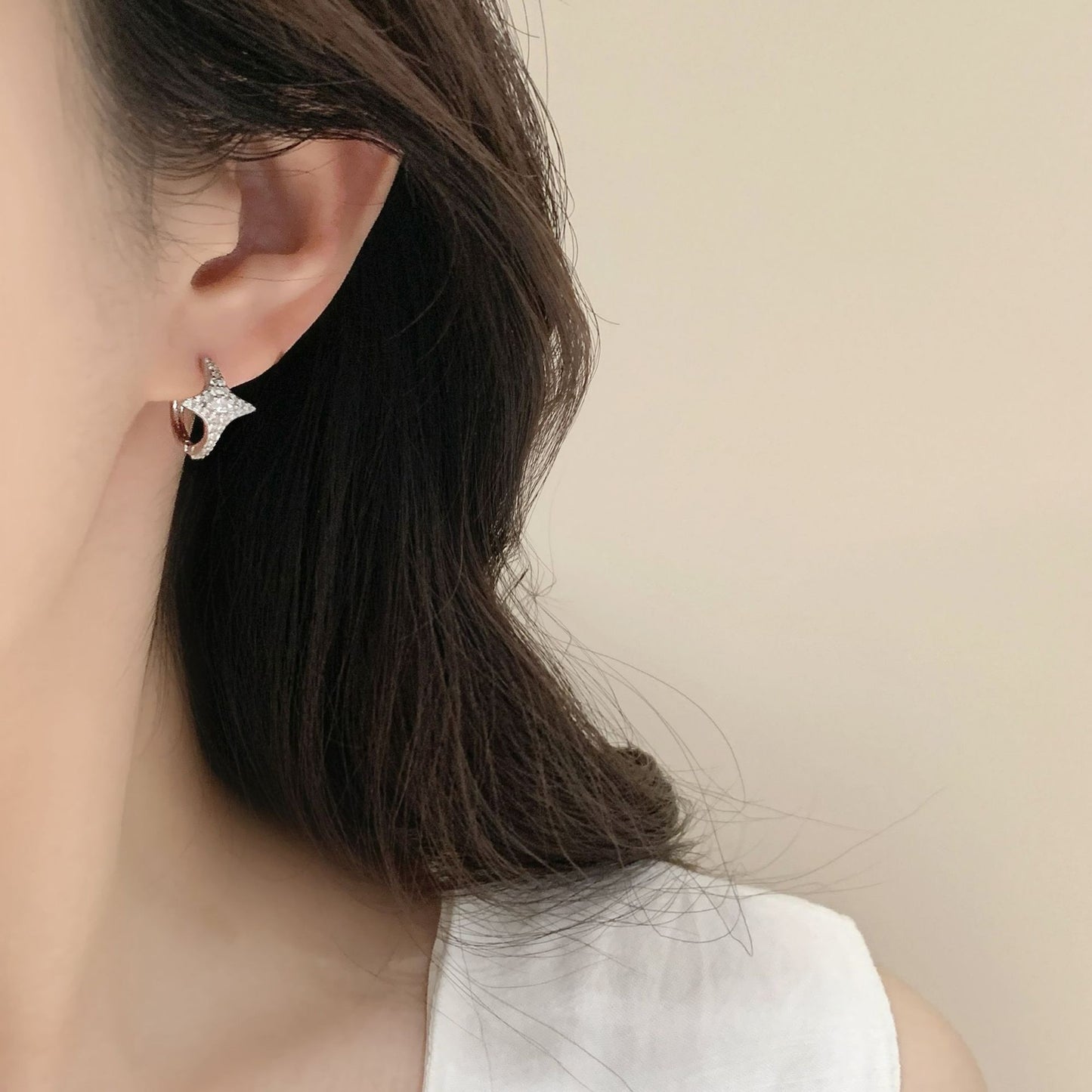 Shiny Female Geometric Simple Temperamental Stacked Ear Clip Rings