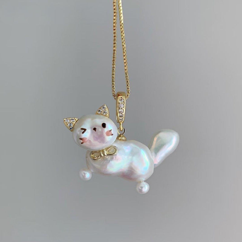 Personalized Pet Imitation Pearl Cat Clavicle Pendants