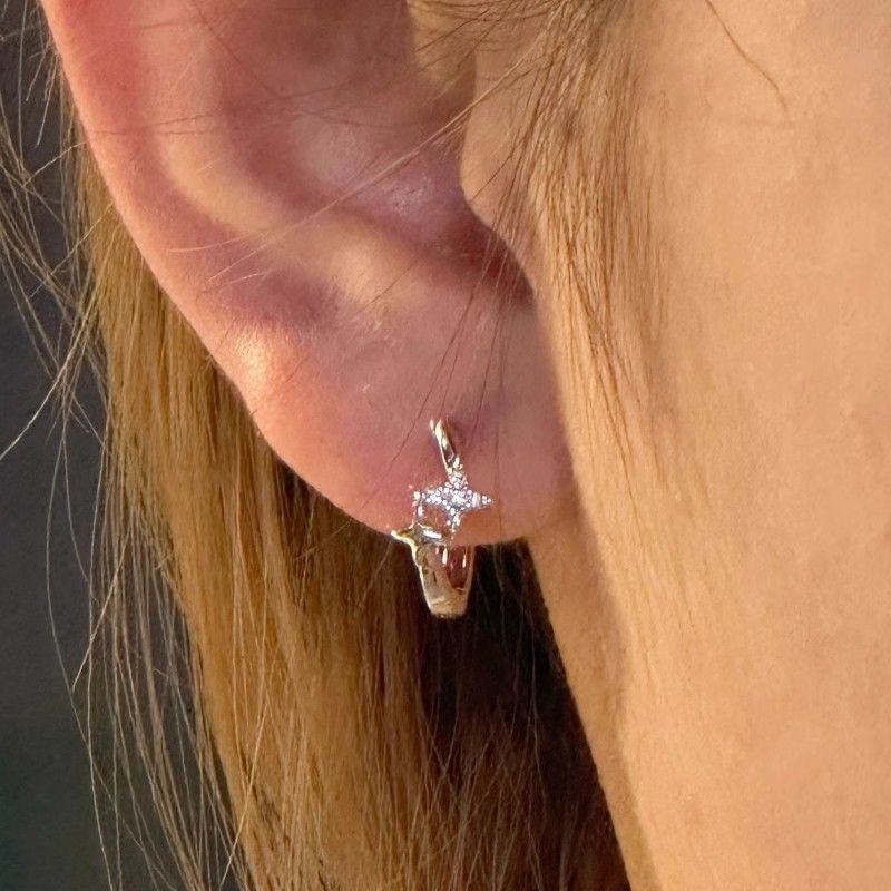 Women's Star Cold Style Sier Needle Niche Design Stacked Rings