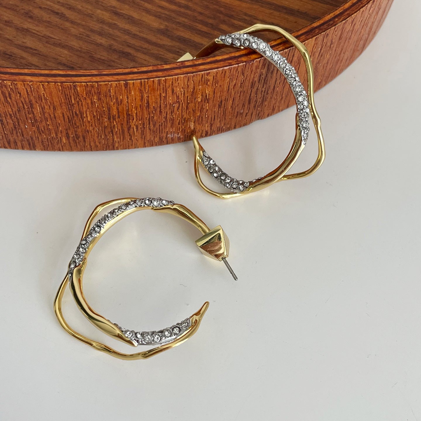 Women's Exaggerated Style Irregular Brass Gold-plated Design Earrings