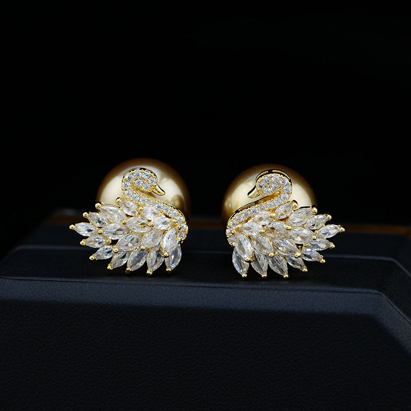 Light Luxury High-grade Graceful Sier Needle Fashion Stud Earrings