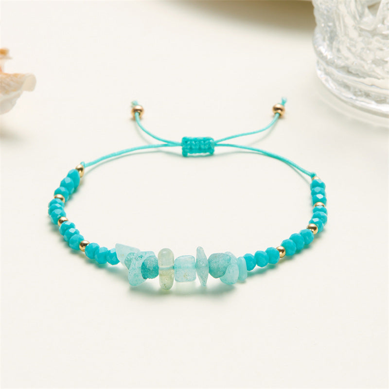 Hand-woven Gravel Irregular Crystal Mixed Adjustable Bracelets