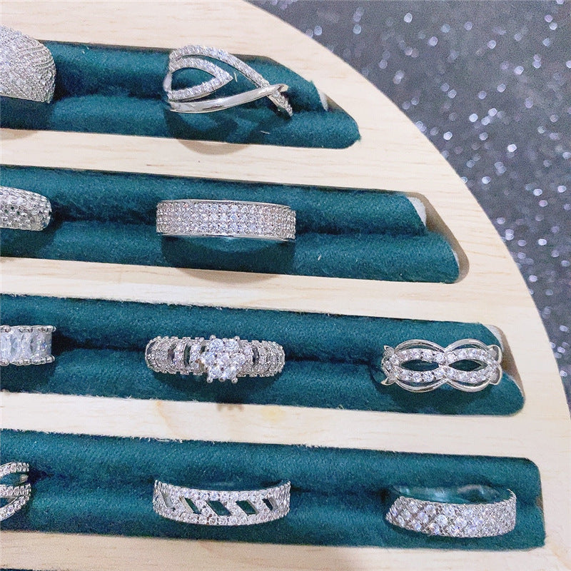 Exaggerated Zircon Diamond Light Luxury Color Ring