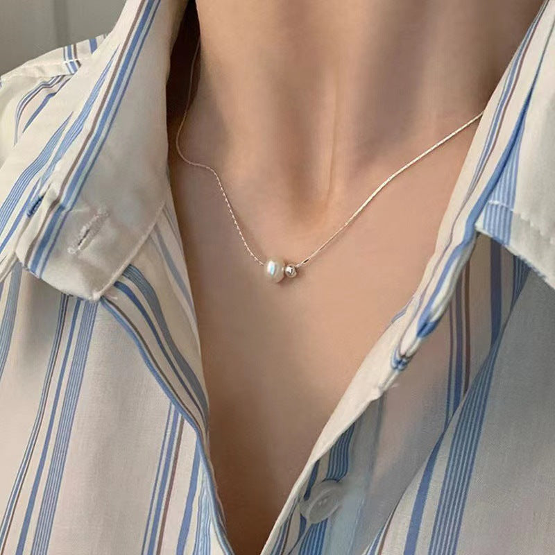 Women's Beads Light Luxury Simple Imitation Pearl Snake Bones Necklaces