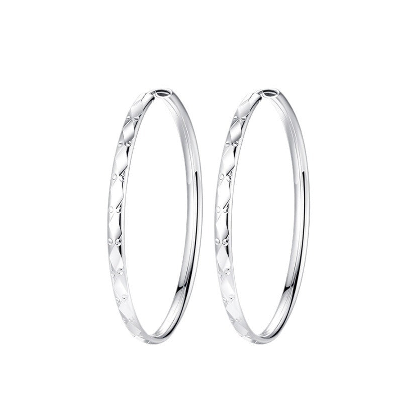 Women's Ear Beautiful Circle High-grade Exaggerated Sterling Earrings