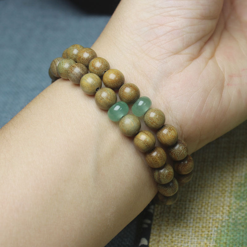 Live Broadcast Supply Green Sandalwood Emerald Buddha Bracelet