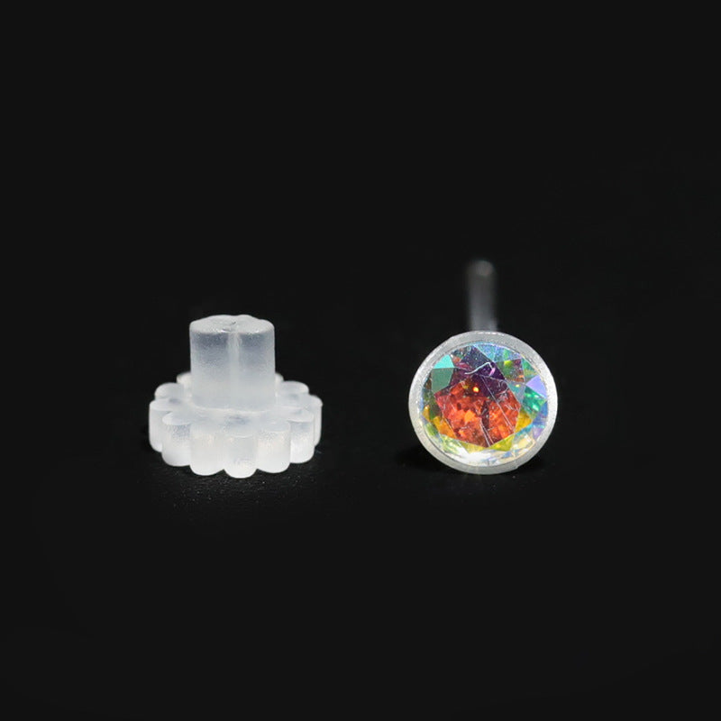 Small Color Zircon Ear Simple Resin Stud Earrings