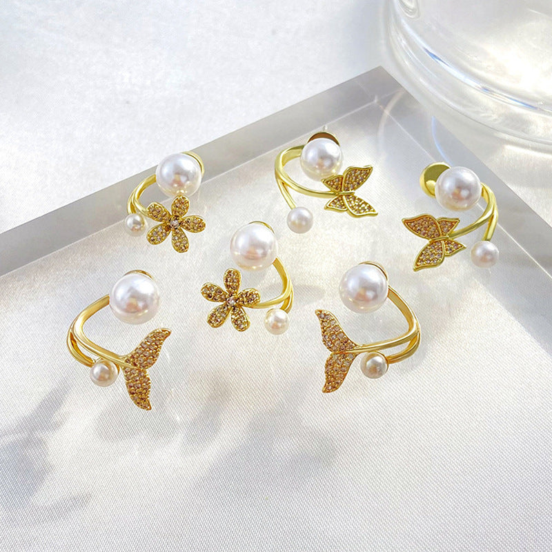 Women's Pearl For French Entry Lux Butterfly Earrings