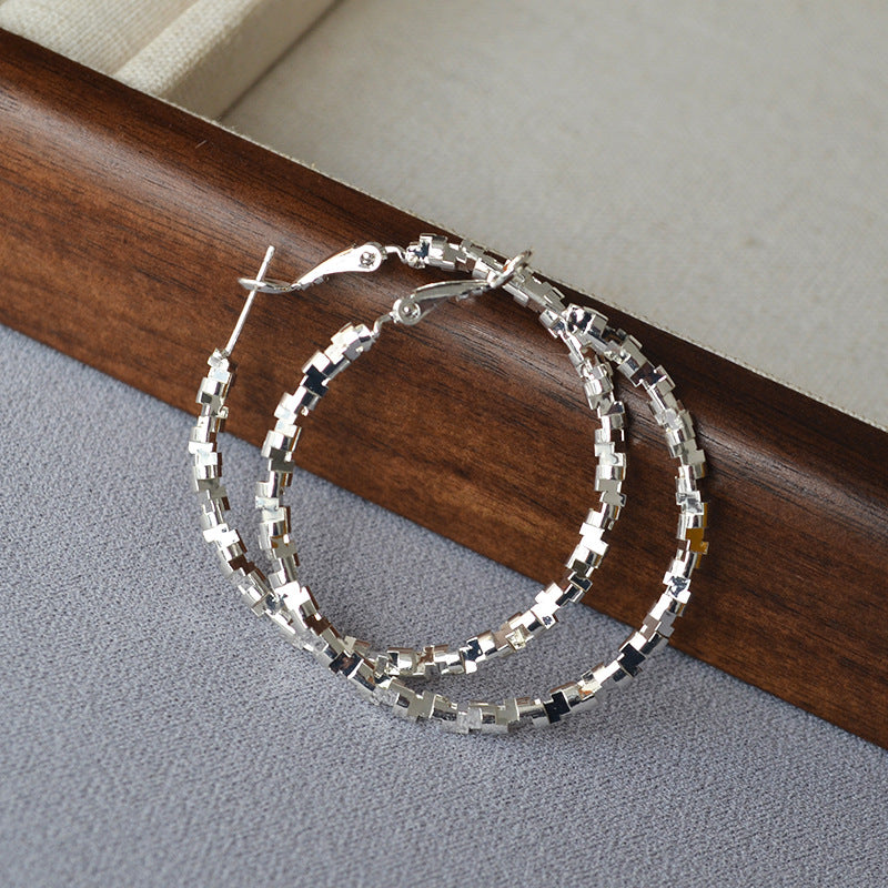 Shiny Irregular Small Pieces Of Sier Light Earrings