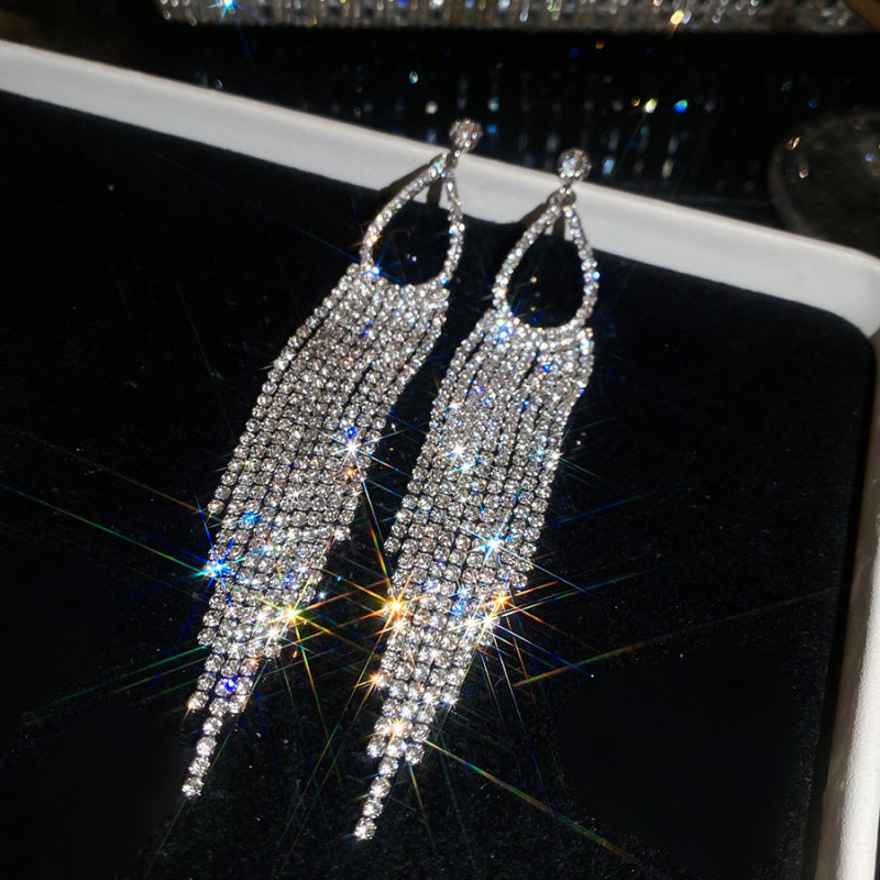 Women's Sier Diamond Tassel Light Luxury High-grade Simple Rings