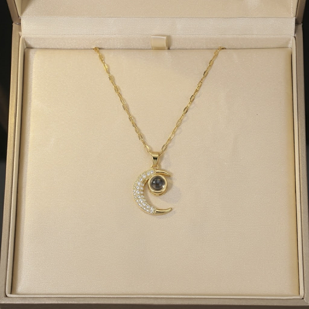 Women's Elegant Rainbow Fashion Star Moon Clavicle Necklaces