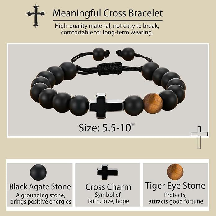 Popular Black Frosted Easter Woven Cross Bracelets