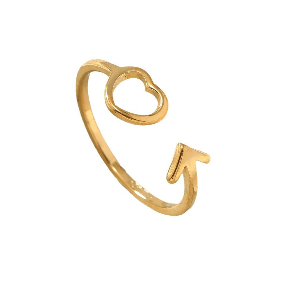 Design Cut Hollow Heart Arrow Opening Ring