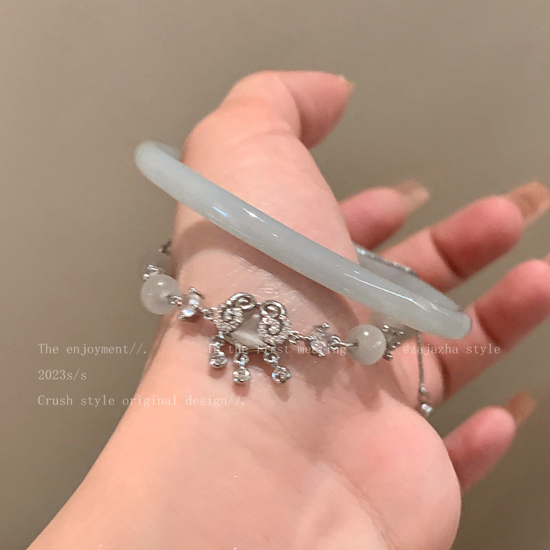 Safety Lock Opal Chinese Style Retro National Bracelet