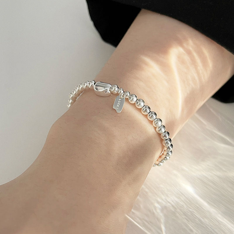 Women's Simple Beanie Autumn Lucky Bean Square Plate Birthday Bracelet