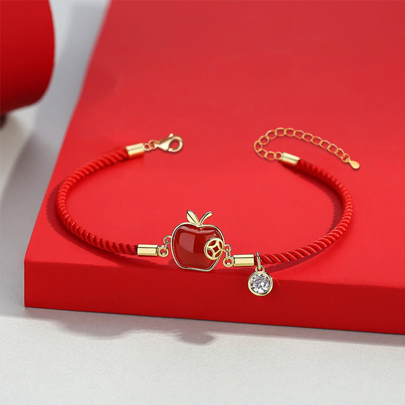 Christmas Gift Creative Apple Red Rope Bracelets