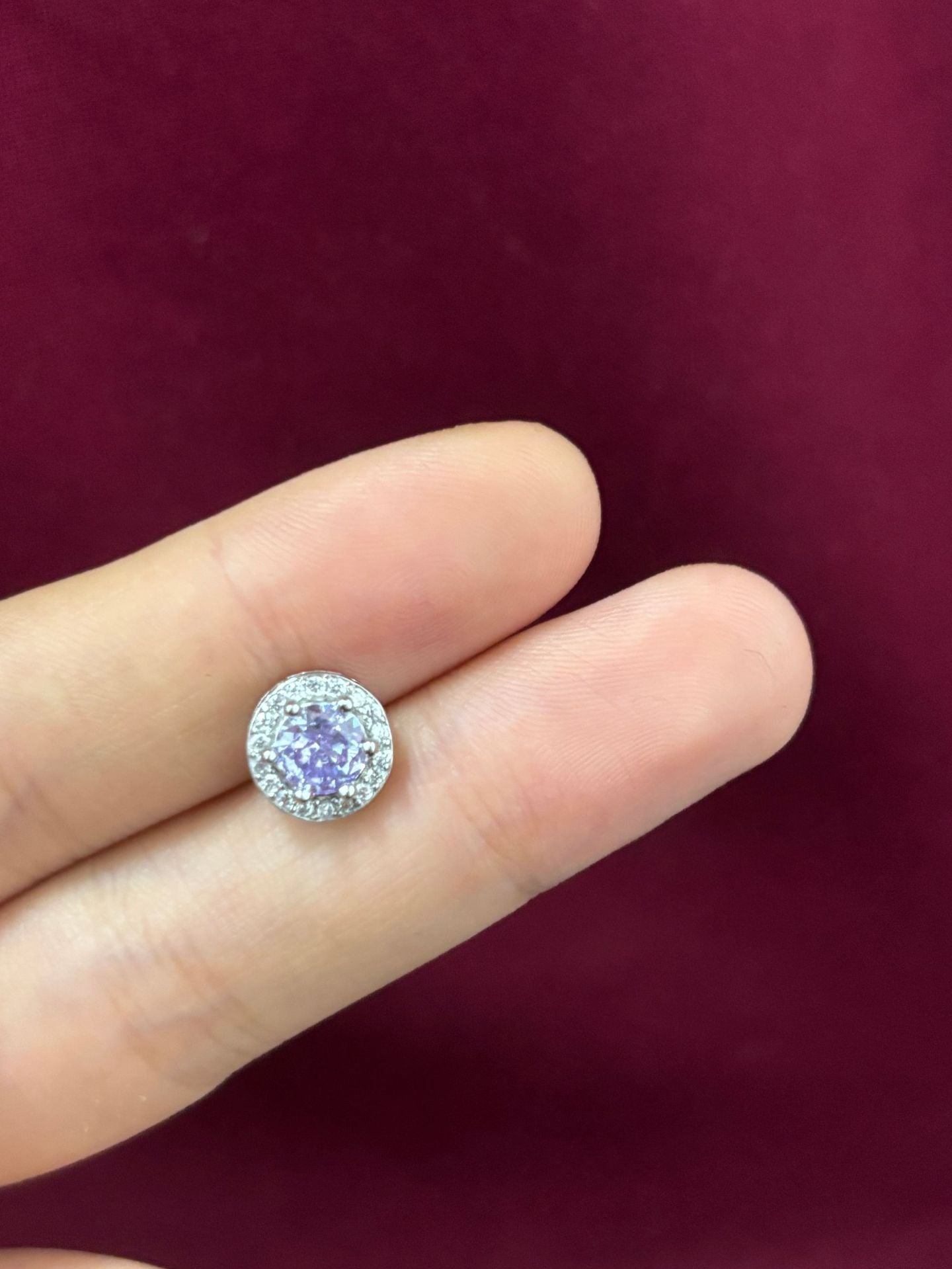Rhinestone Surround Zircon Ear Bone Pin Stud Earrings