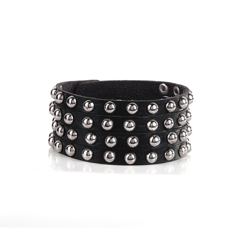Fashion Twist Leather Cool Punk Rock Bracelet