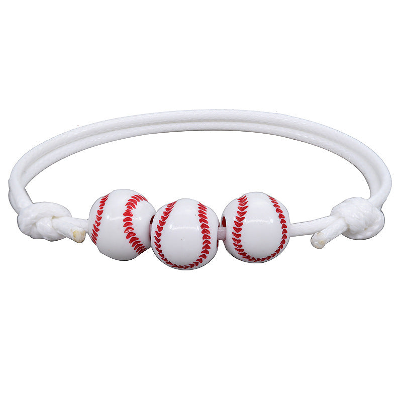 Basketball Baseball Wax Line Woven Softball Tennis Rugby Bracelets