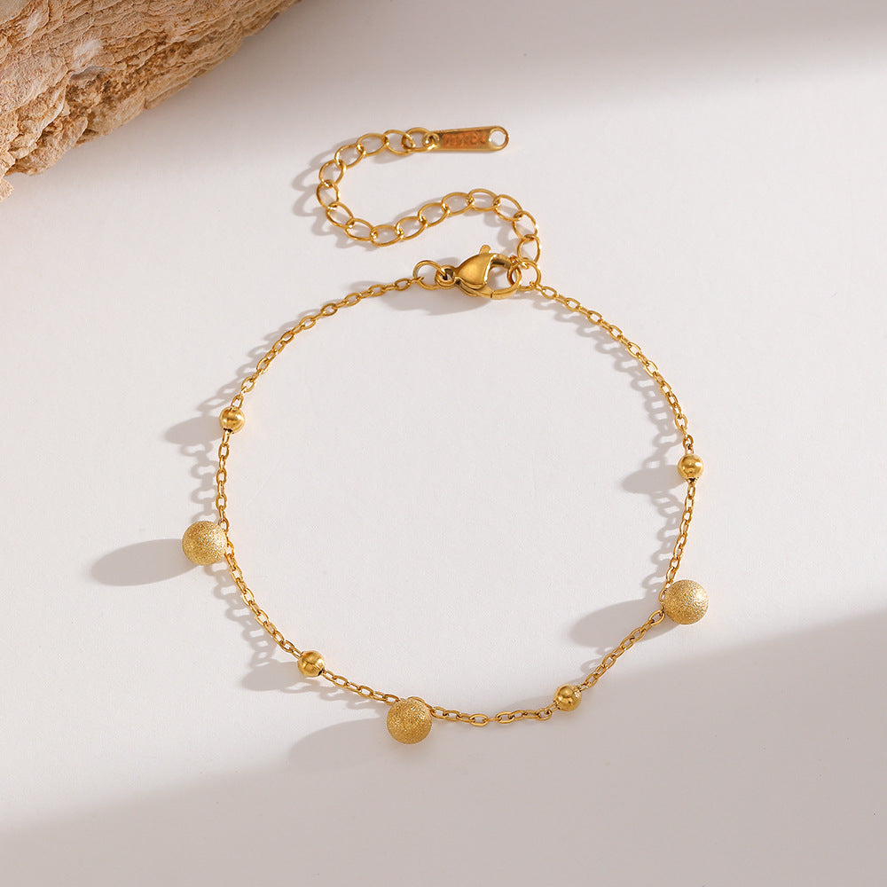 Women's Frosted Titanium Steel Metal Ball Light Luxury Bracelet