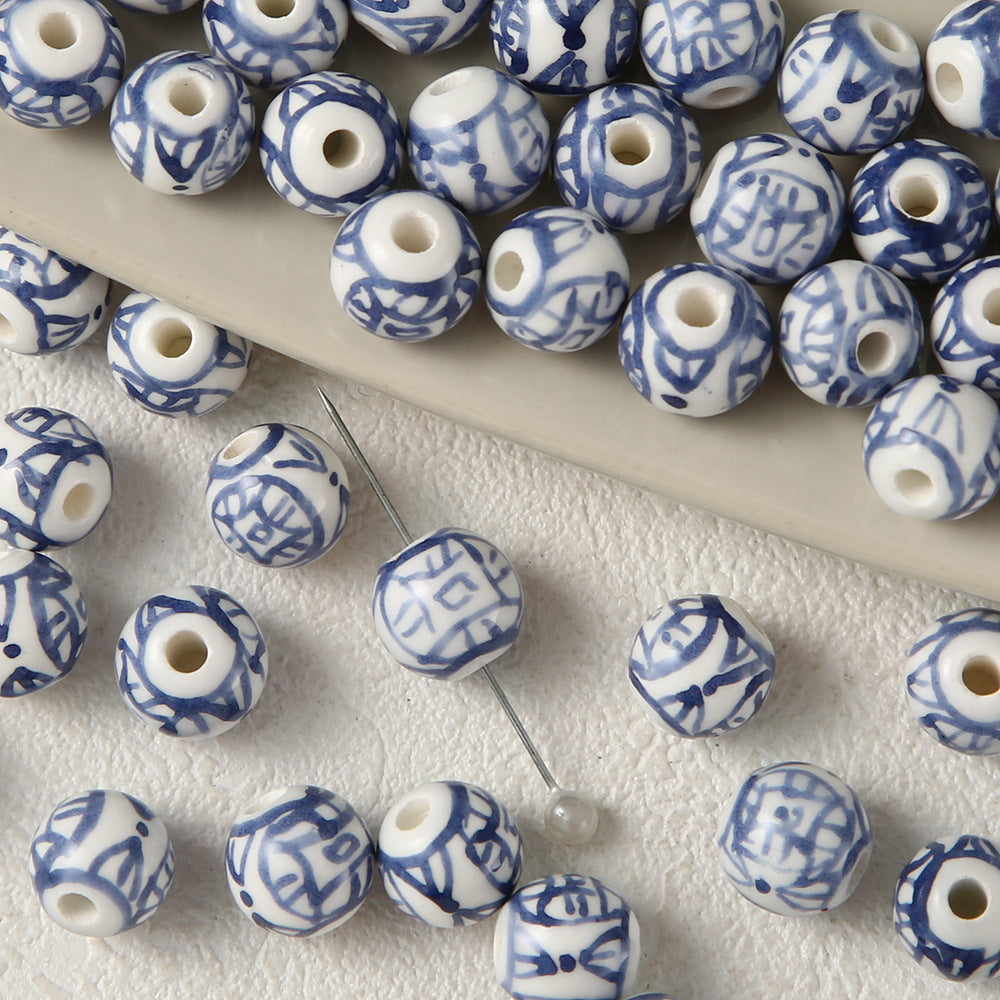 National Style Creative Blue White Porcelain Jewelry Accessories