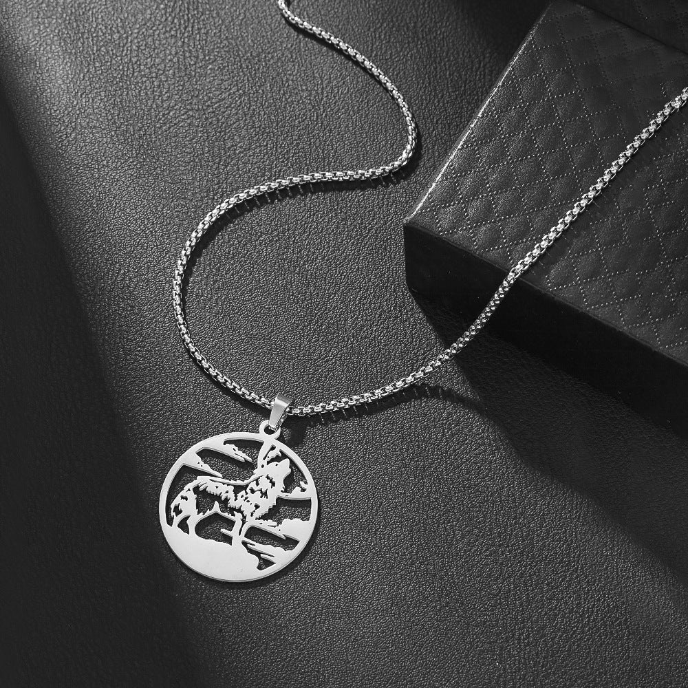 Steel Cross Love Couple Sweater Clavicle Necklace
