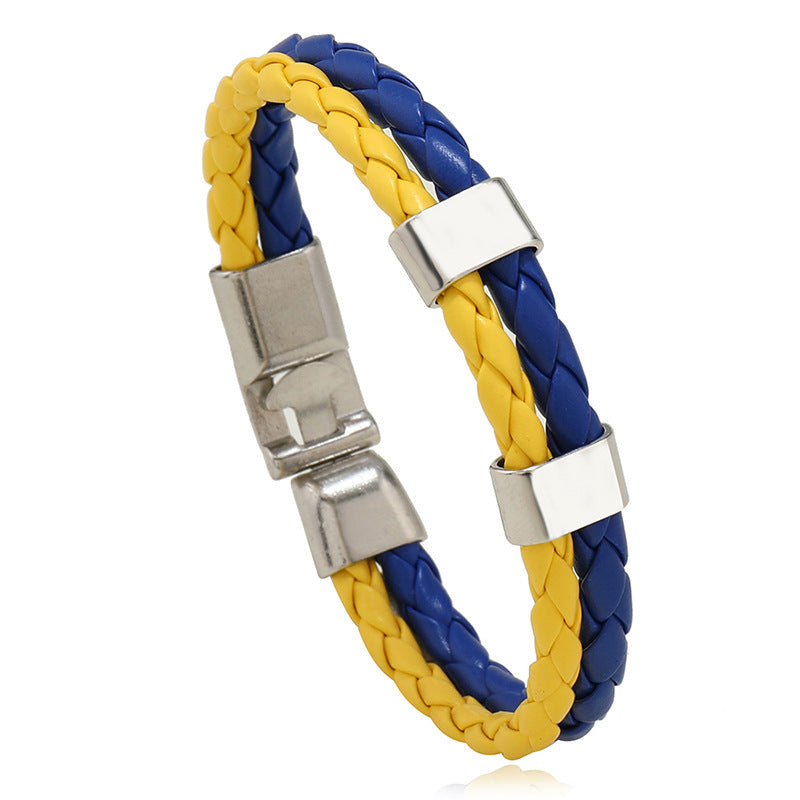 National Flag Color Leather Simple World Cup Country Bracelets