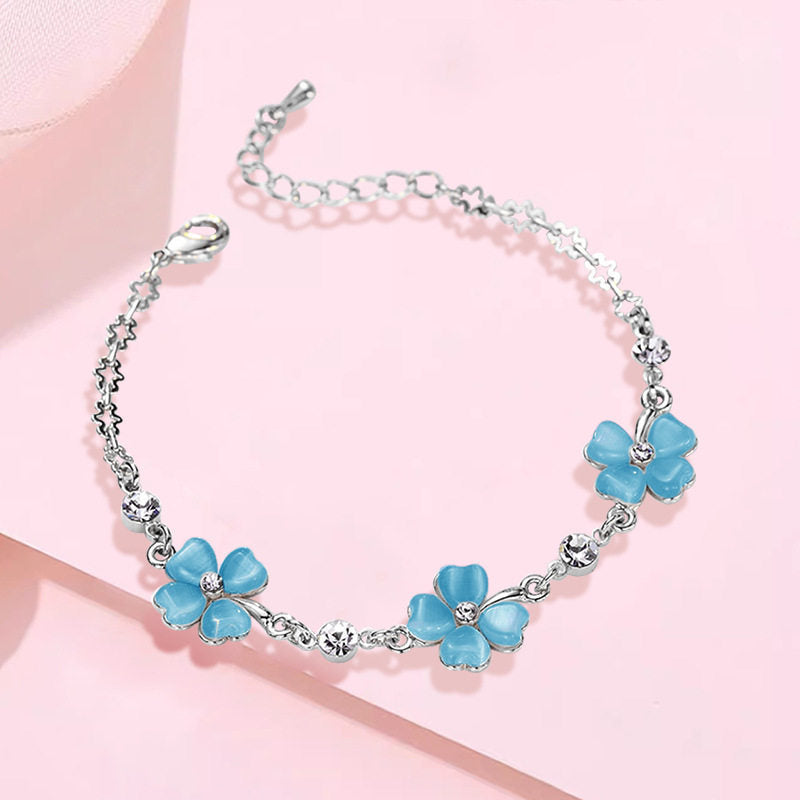 Women's Crystal Clover Diamond High Sense Special Interest Light Luxury Bracelet