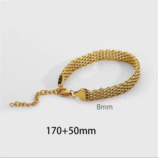 Chain Metal Rough Titanium Steel Female Clavicle Woven Snake Bracelet