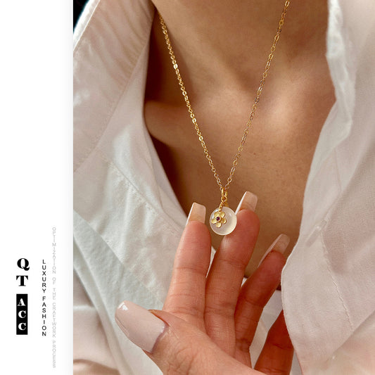 Women's Style Ancient Gold Sand Agate Moonstone Necklaces
