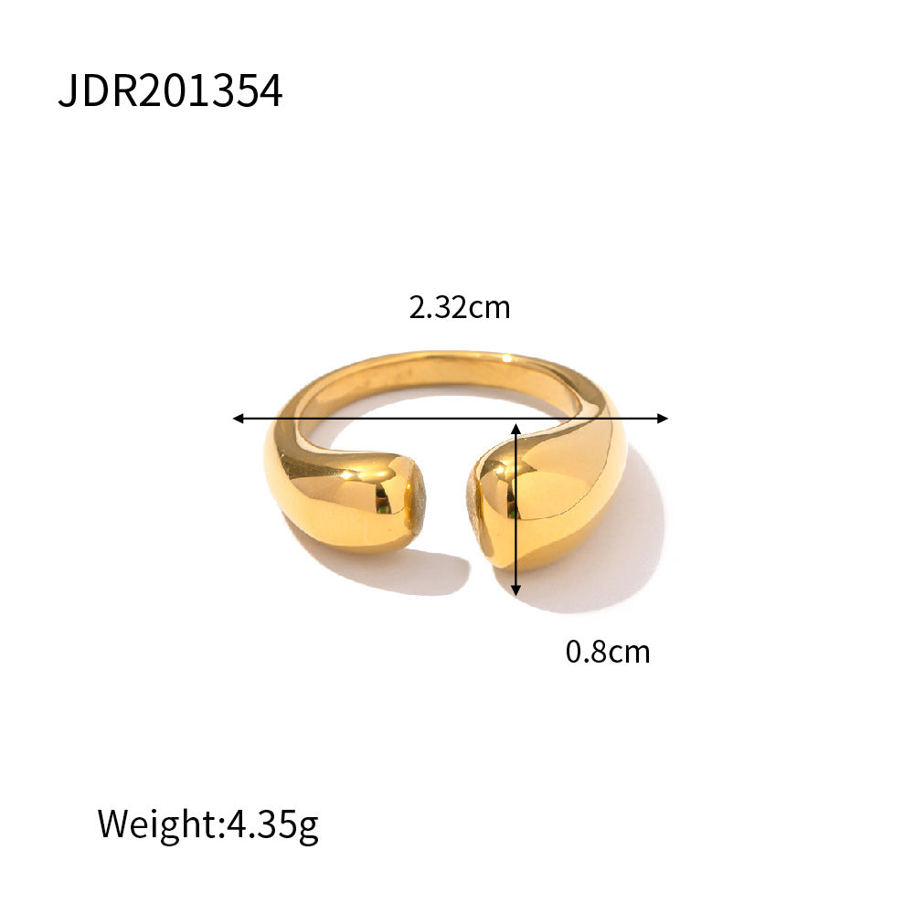 Women's Finishing Polish Gold Plated Stainless Steel Rings