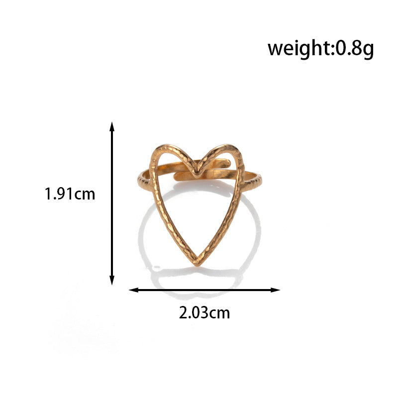 Steel Fashion Stainless Love Snake-shaped Ginkgo Leaf Special Ring