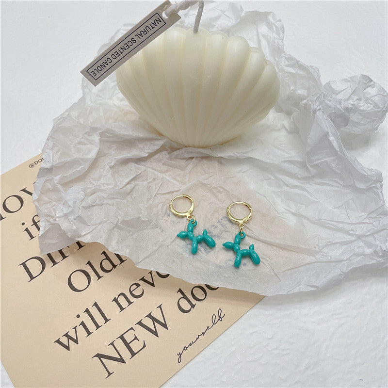 Creative Balloon Dog Fashion Three-dimensional Multicolor Earrings